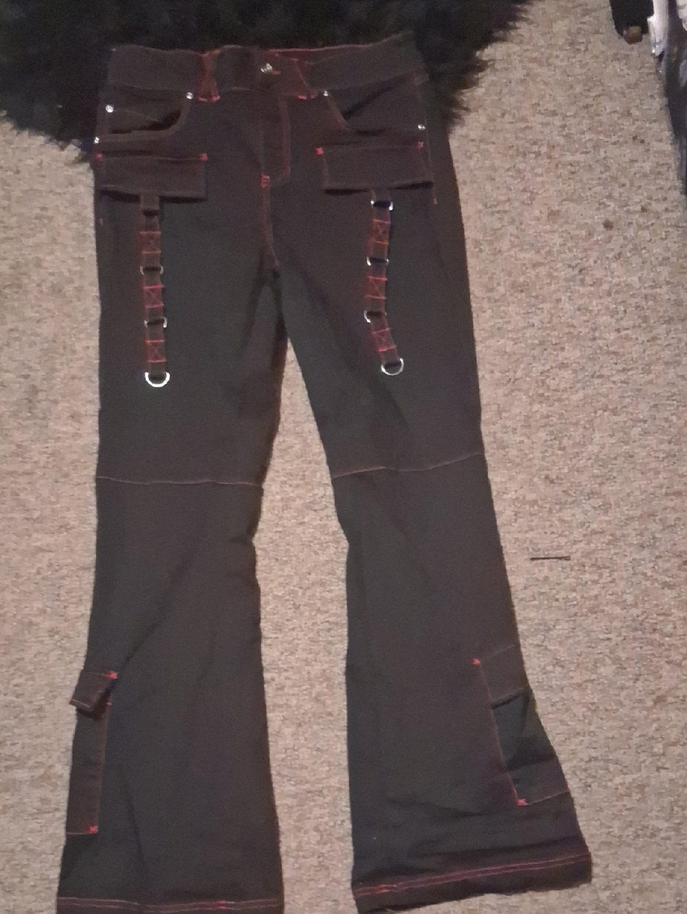 Hot Topic Black Pants with Red Stitching